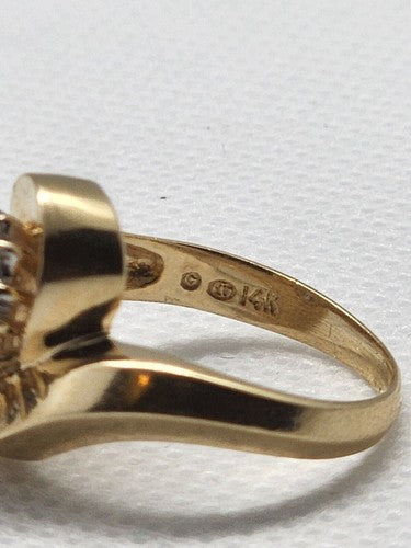 14K Yellow Gold Tanzanite & Diamonds Ring Size 5