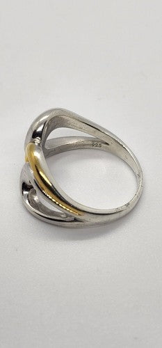 Silver Ring 925 Vintage Elle Accent Red Ruby Inside The Band Size 9