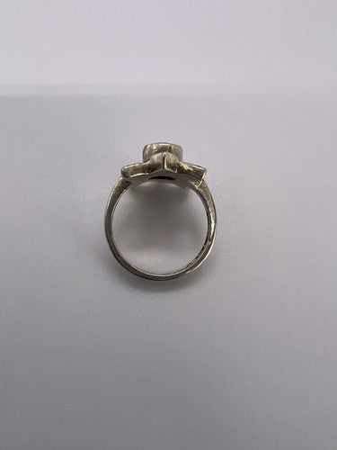 925 Sterling Silver Amethyst & Marcasite Ring Size 5