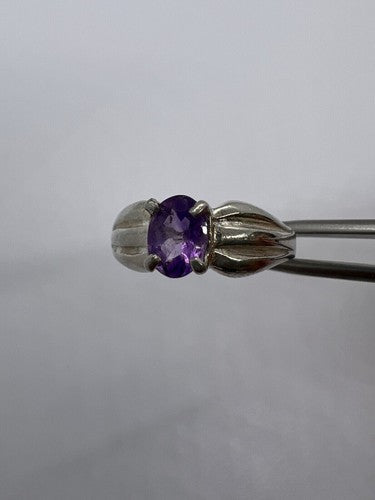 925 Sterling Silver Amethyst Ring Size 8
