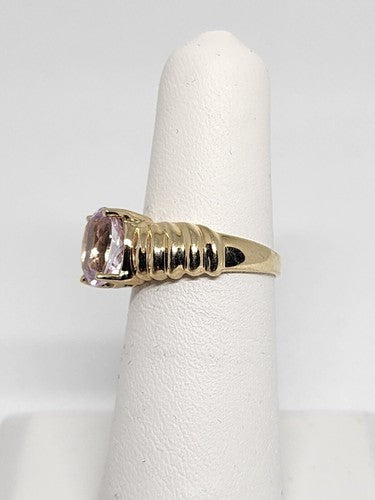 10K Yellow Gold & Morganite Ring Size 5
