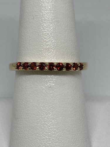 925 Sterling Silver Gold Plated Amethyst Ring Size 7.75