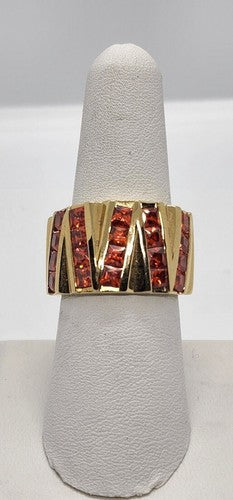 925 Sterling Silver CZ Red Ring Size 7.5