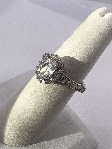 925 Sterling Silver CZ Ring Size 5.5