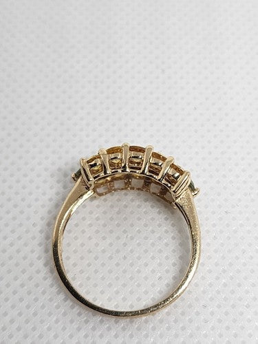 10K Yellow Gold Citrine & Aquamarine Ring Size 6