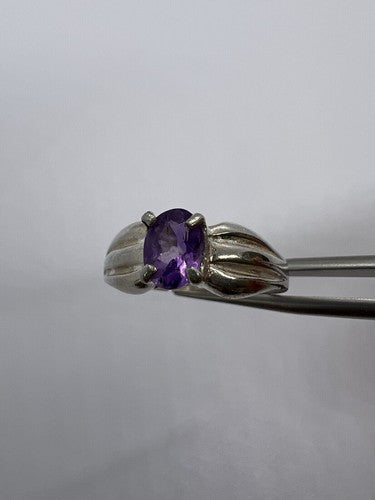 925 Sterling Silver Amethyst Ring Size 8