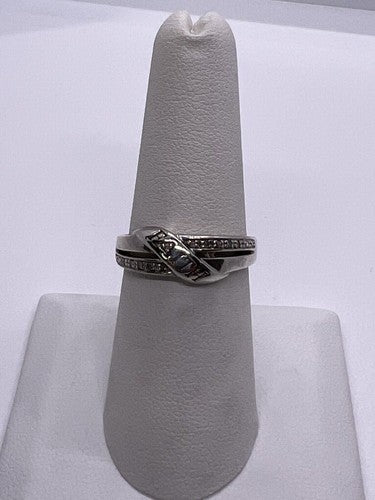 Vintage 925 Sterling Silver Colorless Sapphire Ring Size 7