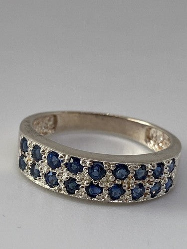 925 Sterling Silver Topaz Ring Size 7.75