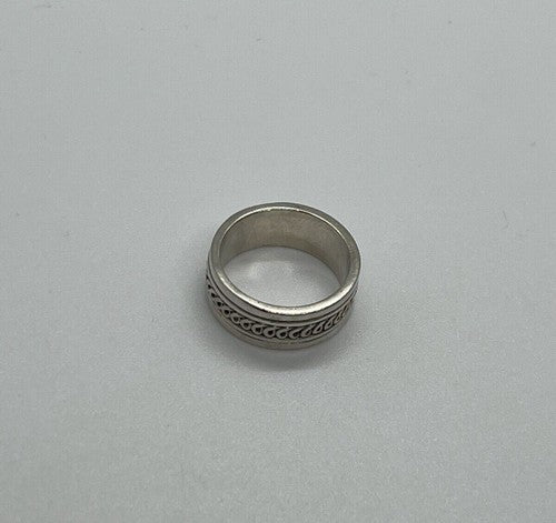 925 Sterling Silver & Spinner Geo Art Ring Size 7