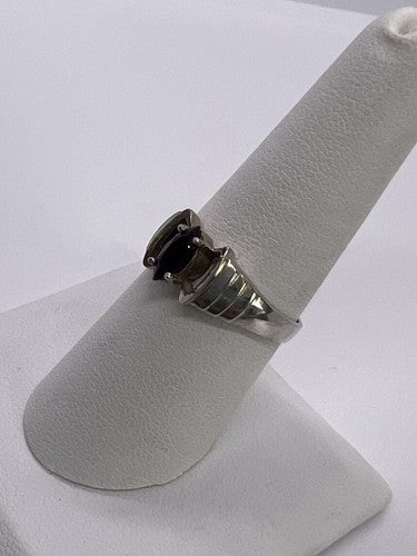 925 Sterling Silver Amethyst Ring Size 8