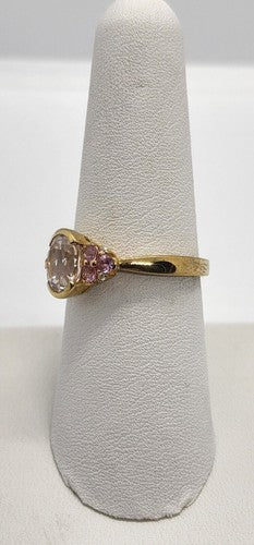 925 Sterling Silver Quartz & Topaz Ring Size 7.5