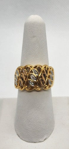 925 Sterling Silver Diamonds Ring Size 7.5
