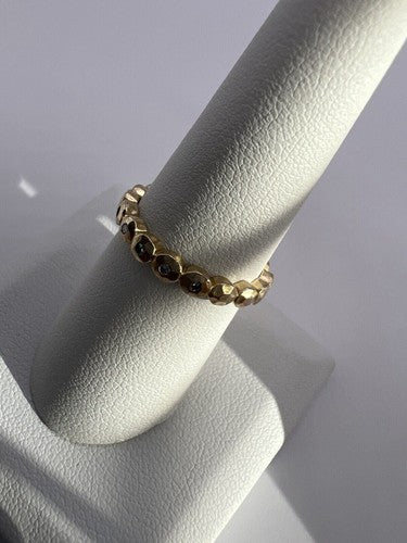 925 Sterling Silver Gold Plated CZ Ring Size 7.5