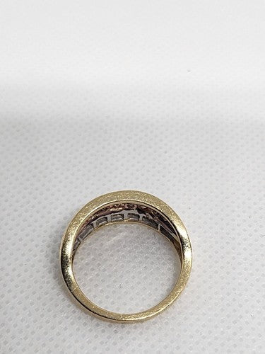 14K Yellow Gold Hessonite & Goshenite Ring Size 6