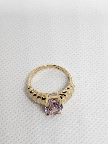 10K Yellow Gold & Morganite Ring Size 5