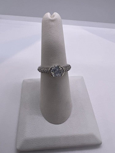 925 Sterling Silver CZ Ring Size 6.5