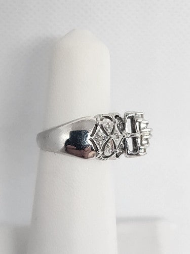 14K White Gold & Diamonds 0.5Ct Ring Size 4