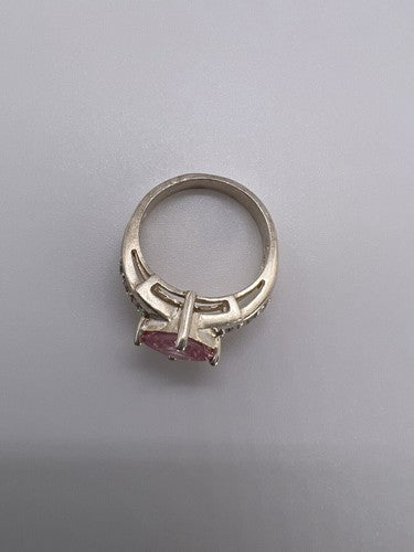 925 Sterling Silver & Pink CZ Ring Size 5.5