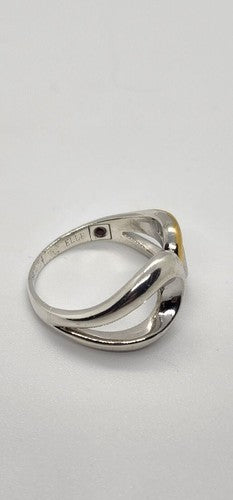 Silver Ring 925 Vintage Elle Accent Red Ruby Inside The Band Size 9