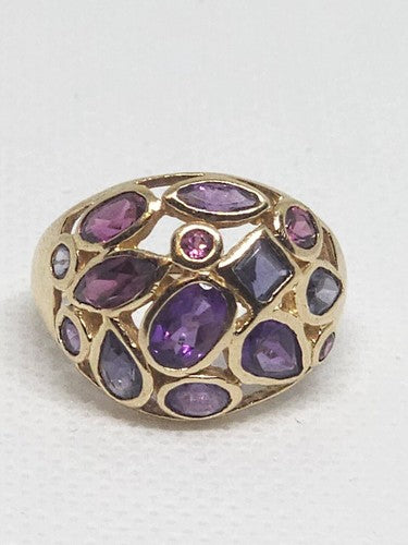 10K Yellow Gold & Tourmaline Ring Size 5.5