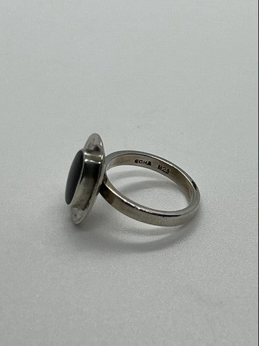 925 Sterling Silver & Onyx Soma Ring Size 5