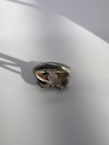 925 Sterling Silver & Opal Butterfly Ring Size 4.5