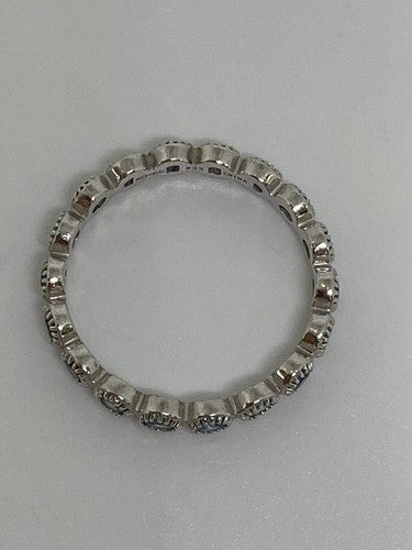 925 Sterling Silver Topaz Band Ring Size 8