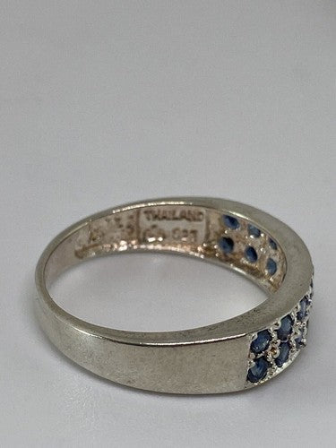 925 Sterling Silver Topaz Ring Size 7.75