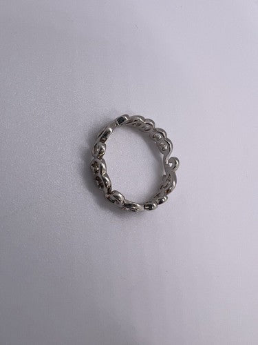 925 Sterling Silver Wave Band Ring Size 8