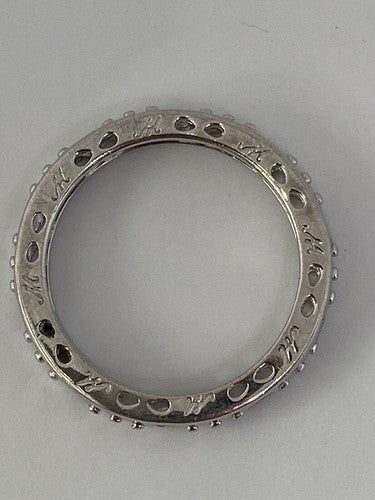925 Sterling Silver CZ Band Ring Size 8