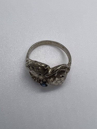925 Sterling Silver Sapphire Ring Size 4.5