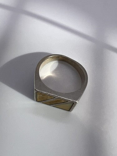 925 Sterling Silver Agate Ring Size 8