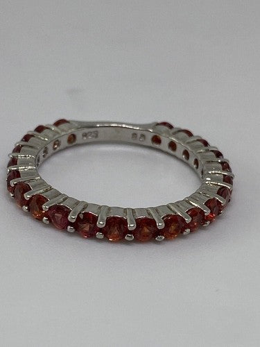 925 Sterling Silver Topaz Ring Size 6.75