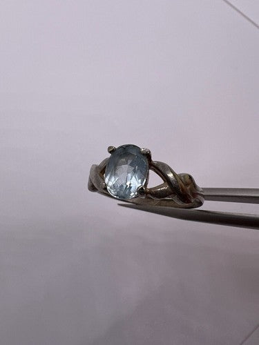 925 Sterling Silver Topaz Ring Size 6.5