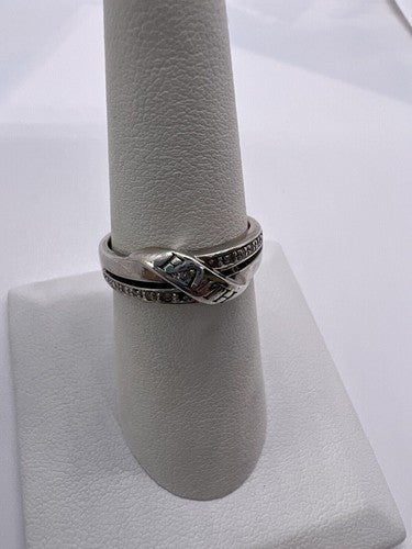 Vintage 925 Sterling Silver Colorless Sapphire Ring Size 7