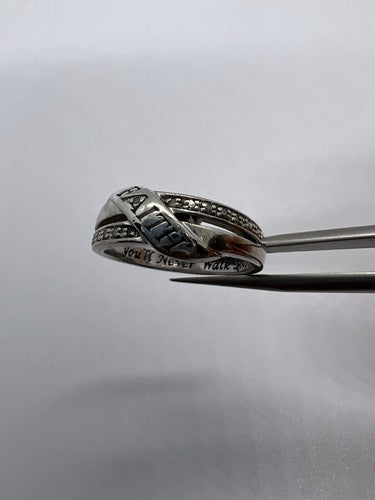 Vintage 925 Sterling Silver Colorless Sapphire Ring Size 7
