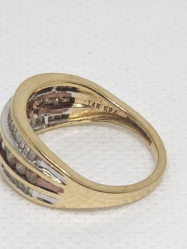14K Yellow Gold Hessonite & Goshenite Ring Size 6