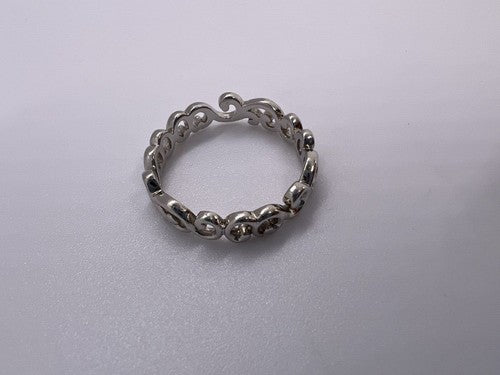 925 Sterling Silver Wave Band Ring Size 8