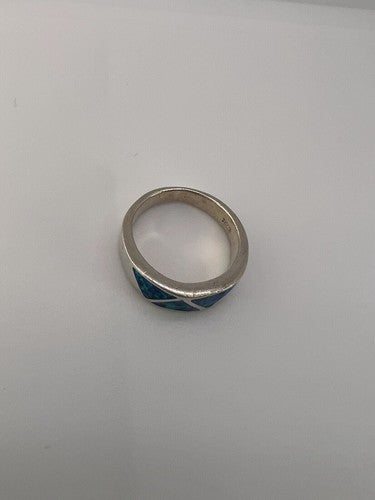 925 Sterling Silver & Opal Ring Size 7