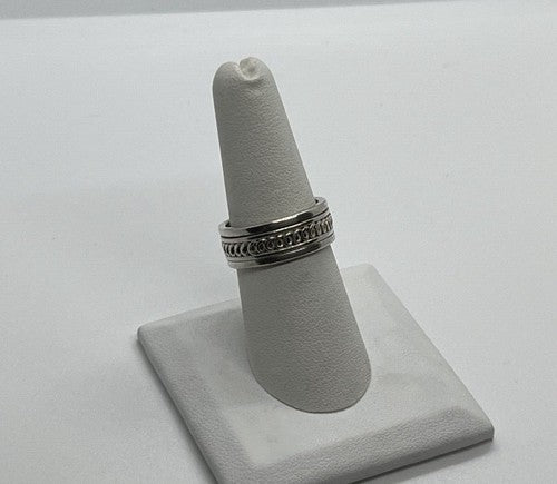 925 Sterling Silver & Spinner Geo Art Ring Size 7