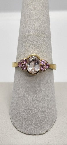 925 Sterling Silver Quartz & Topaz Ring Size 7.5