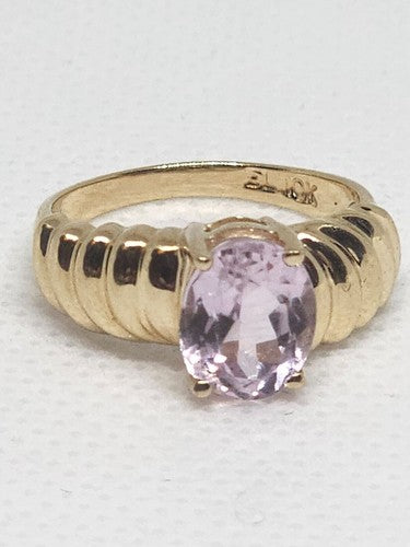 10K Yellow Gold & Morganite Ring Size 5