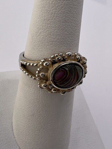 925 Sterling Silver Mother of Pearl Ring Size  6.5