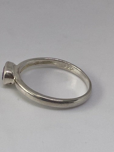 925 Sterling Silver Amethyst Ring Size 8