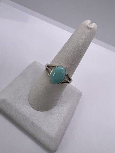 925 Sterling Silver Larimar Ring Size 8