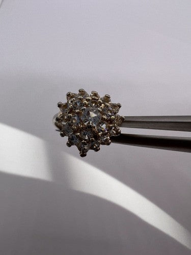 925 Sterling Silver with Gilding CZ Ring Size 5.5