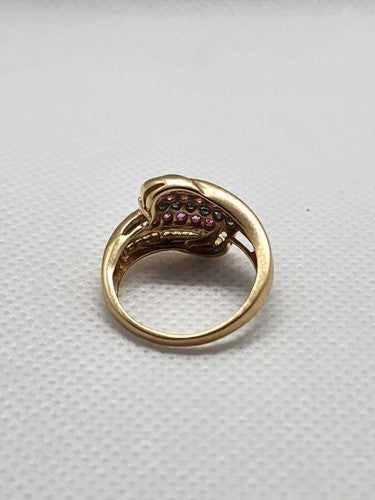 14K Yellow Gold Tourmaline & Diamond Ring Size 5.5