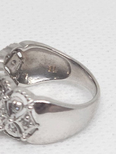 14K White Gold & Diamonds 0.5Ct Ring Size 4