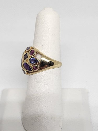 10K Yellow Gold & Tourmaline Ring Size 5.5