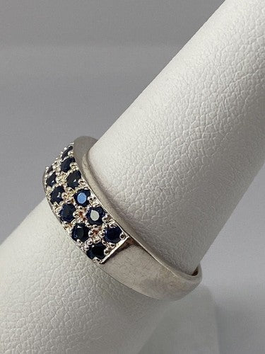 925 Sterling Silver Topaz Ring Size 7.75